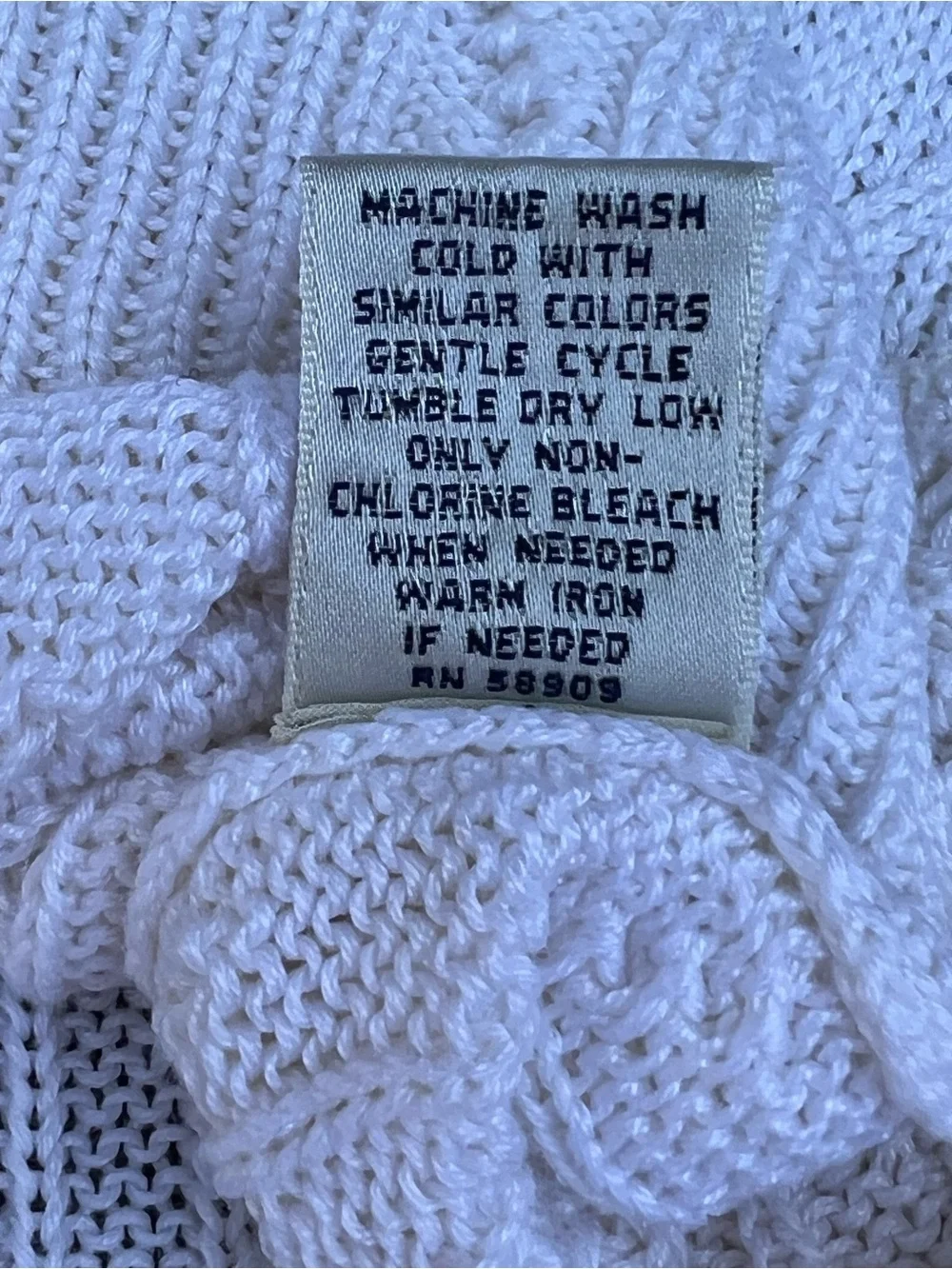 Turnbury 1980 White Cable-Knit Crewneck Sweater mes - Unbranded 100%cotton sizeL